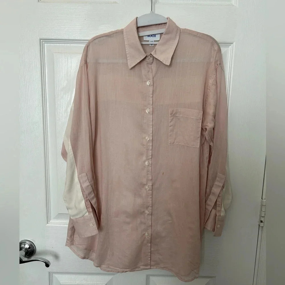 Koch linen button down shirt size xs